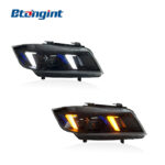 LED Headlight Assembly For BMW 3 Series E90 E91 2005-2012, Modified Fang Style White & Amber DRL Front Headlamp.