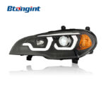Xenon Headlight Assembly For BMW X5 E70 2007-2013, Modified LED DRL Dual Beam Projector Headlamp.