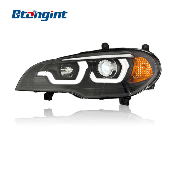 Xenon Headlight Assembly For BMW X5 E70 2007-2013, Modified LED DRL Dual Beam Projector Headlamp.