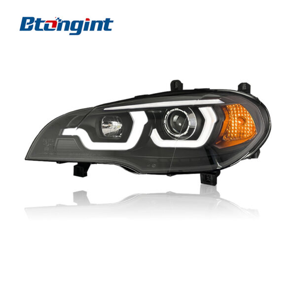 Xenon Headlight Assembly For BMW X5 E70 2007-2013, Modified LED DRL Dual Beam Projector Headlamp.