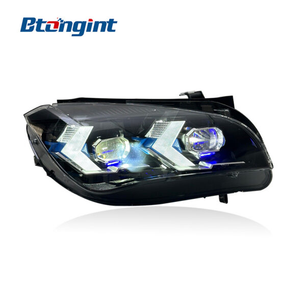 LED Headlight Assembly For BMW X3 E83 2006-2010, Modified Arrow Style Dual Color DRL Old To New Upgrade.