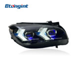 LED Headlight Assembly For BMW X3 E83 2006-2010, Modified Arrow Style Dual Color DRL Old To New Upgrade.