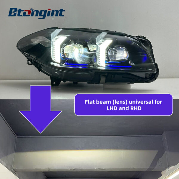 LED Headlight Assembly For BMW 5 Series F10 F18 2010-2017, Modified Fang Style Projector Lens Front Headlamp.