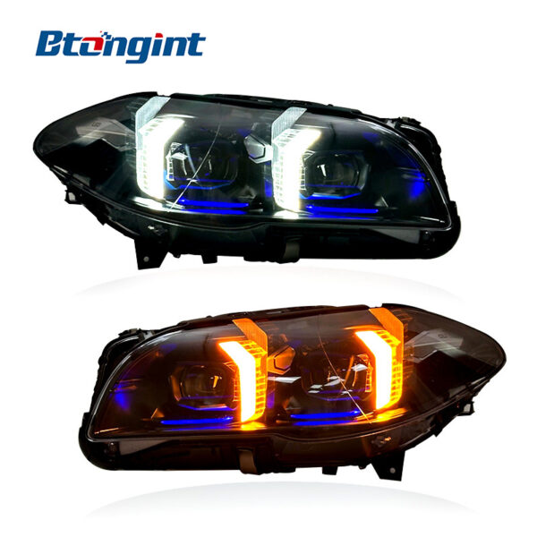 LED Headlight Assembly For BMW 5 Series F10 F18 2010-2017, Modified Fang Style Projector Lens Front Headlamp.