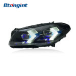 LED Headlight Assembly For BMW 5 Series F10 F18 2010-2017, Modified Blue Eyebrow DRL LED Projector Headlamp.