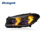 LED Headlight Assembly For BMW 5 Series F10 F18 2010-2017, Modified Blue Eyebrow DRL LED Projector Headlamp.