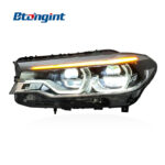 High Spec Spoon LED Headlights Assembly Compatible with BMW 5 Series G30 G38 2018-2020, Bi-LED Projector DRL.