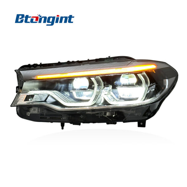 High Spec Spoon LED Headlights Assembly Compatible with BMW 5 Series G30 G38 2018-2020, Bi-LED Projector DRL.