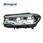 High Spec Spoon LED Headlights Assembly Compatible with BMW 5 Series G30 G38 2018-2020, Bi-LED Projector DRL.