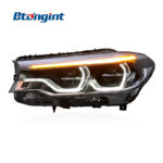 High Spec Spoon LED Headlights Assembly Compatible with BMW 5 Series G30 G38 2018-2020, Bi-LED Projector DRL.