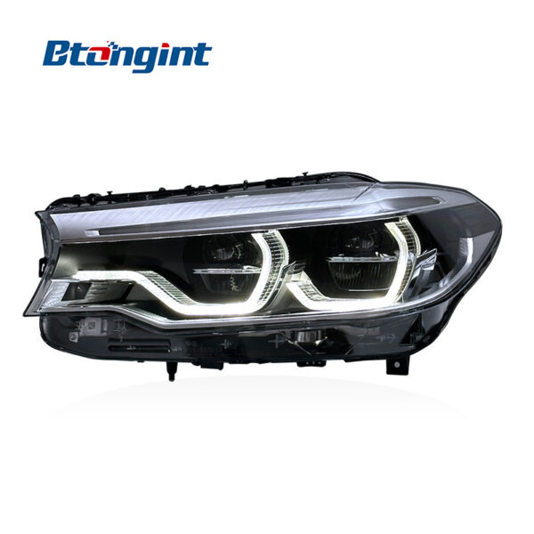 High Spec Spoon LED Headlights Assembly Compatible with BMW 5 Series G30 G38 2018-2020, Bi-LED Projector DRL.