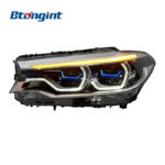 New Style Two Color Spoon LED Headlights Assembly Compatible with BMW 5 Series G30 G38 2018-2020, Bi-LED Front Projector Headlamp.
