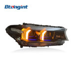 Fang Style LED Headlights Assembly Compatible with BMW 5 Series G30 2018-2020, Sequential Turn Signal Projector Headlamp