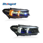 Fang Style LED Headlights Assembly Compatible with BMW 5 Series G30 2018-2020, Sequential Turn Signal Projector Headlamp