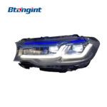 For 2018-2020 BMW 5 Series G30 G38 Headlight Assembly, M5 Competition Dual Blue Eyebrow LED Headlamp Upgrade
