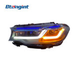 For 2018-2020 BMW 5 Series G30 G38 Headlight Assembly, M5 Competition Dual Blue Eyebrow LED Headlamp Upgrade