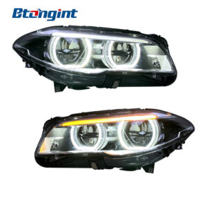 For 2011-2017 BMW 5 Series F10 F18 Headlight Assembly, Angel Eye LED DRL Headlamp Upgrade