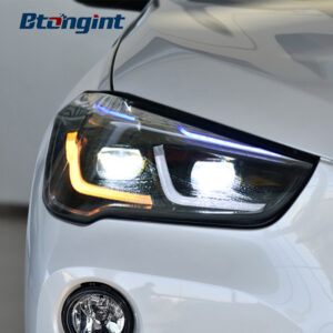For 2016-2019 BMW X1 F48 F49 Headlight Assembly, High Configuration LED DRL & LED Lens Headlamp Upgrade
