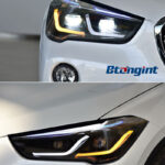 For 2016-2019 BMW X1 F48 F49 Headlight Assembly, High Configuration LED DRL & LED Lens Headlamp Upgrade