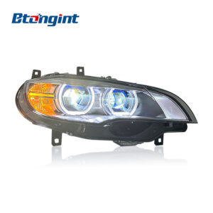 bt-431 宝马X6大灯总成08-14年E71改装天使眼LED日行灯LED透镜大灯(1)