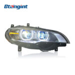 For 2008-2014 BMW X6 E71 Headlight Assembly, Angel Eye LED DRL LED Lens Headlamp Upgrade