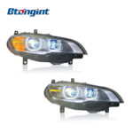 For 2008-2014 BMW X6 E71 Headlight Assembly, Angel Eye LED DRL LED Lens Headlamp Upgrade
