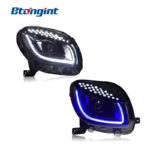 For 2015-2019 Mercedes-Benz Smart Headlight Assembly, LED Lens Headlamp With One-Touch Blue DRL Upgrade