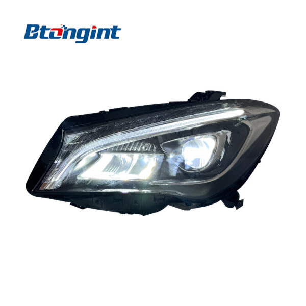 For 2014-2019 Mercedes-Benz CLA W117 Headlight Assembly, Low to High Spec Light Guide Full LED DRL Headlamp Upgrade