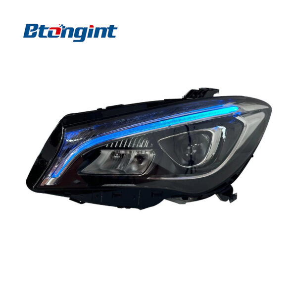 For 2014-2019 Mercedes-Benz CLA W117 Headlight Assembly, Low to High Spec Light Guide Full LED DRL Headlamp Upgrade