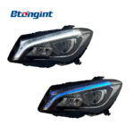For 2014-2019 Mercedes-Benz CLA W117 Headlight Assembly, Low to High Spec Light Guide Full LED DRL Headlamp Upgrade