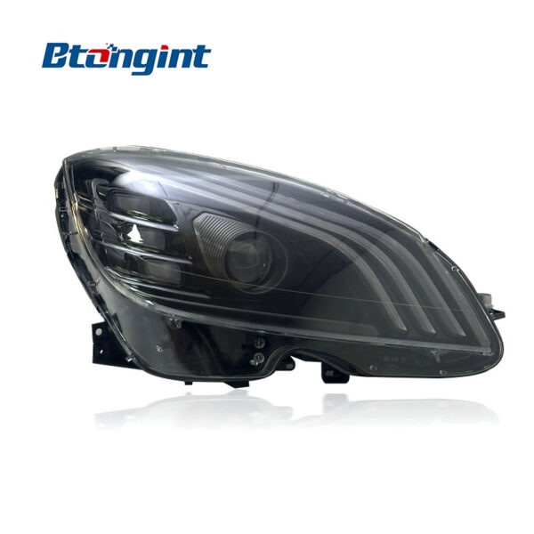 For 2007-2010 Mercedes-Benz C-Class W204 Headlight Assembly, Maybach Style LED DRL Lens Headlamp Upgrade