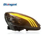 For 2007-2010 Mercedes-Benz C-Class W204 Headlight Assembly, Maybach Style LED DRL Lens Headlamp Upgrade