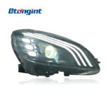 For 2007-2010 Mercedes-Benz C-Class W204 Headlight Assembly, Maybach Style LED DRL Lens Headlamp Upgrade