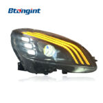 For 2007-2010 Mercedes-Benz C-Class W204 Headlight Assembly, Maybach Style LED DRL Lens Headlamp Upgrade