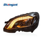 For 2014-2015 Mercedes-Benz E-Class W212 Headlight Assembly, Maybach Style LED Headlamp With Sequential DRL Upgrade