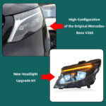 For 2016‑2023 Mercedes‑Benz Vito W447 V‑Class Headlight Assembly, VITO‑Style LED Headlamp With DRL & Sequential Turn Signal Upgrade