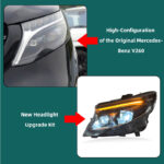 For 2016‑2023 Mercedes‑Benz Vito W447 V‑Class Headlight Assembly, VITO‑Style LED Headlamp With DRL & Sequential Turn Signal Upgrade
