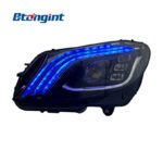 For 2015‑2021 Mercedes‑Benz C‑Class W205 Headlight Assembly, S‑Class Maybach‑Style LED Lens Headlamp With DRL & Sequential Turn Signal Upgrade