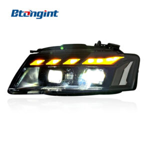 For 2008‑2011 Audi A5 Headlight Assembly, RS5‑Style LED Lens Headlamp With DRL & Sequential Turn Signal Upgrade