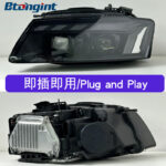 For 2008‑2011 Audi A5 Headlight Assembly, RS5‑Style LED Lens Headlamp With DRL & Sequential Turn Signal Upgrade