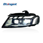 For 2008‑2012 Audi A4 B8 Headlight Assembly, RS‑Style Headlamp With DRL, Sequential Turn Signal & Blue Start‑up Animation Upgrade