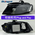 For 2008‑2012 Audi A4 B8 Headlight Assembly, RS‑Style Headlamp With DRL, Sequential Turn Signal & Blue Start‑up Animation Upgrade