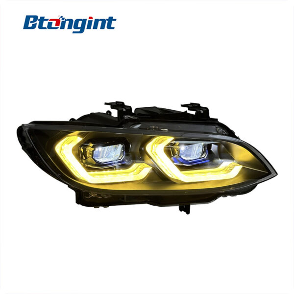 Headlight Assembly For BMW 3‑Series E92 E93 M3 2006‑2009 Retrofit Dual‑Color LED Lens Headlamp