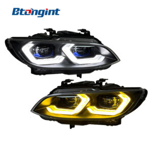 Headlight Assembly For BMW 3‑Series E92 E93 M3 2006‑2009 Retrofit Dual‑Color LED Lens Headlamp