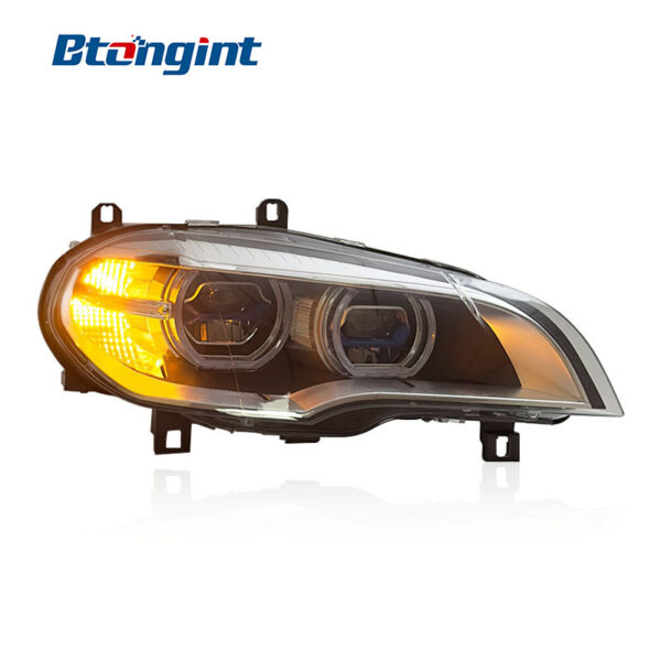 Headlight Assembly For BMW X5 E70 2007‑2013 Retrofit New LED Headlight DRL Sequential Turn Signal