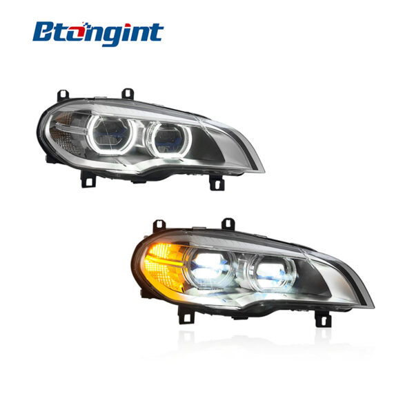 Headlight Assembly For BMW X5 E70 2007‑2013 Retrofit New LED Headlight DRL Sequential Turn Signal