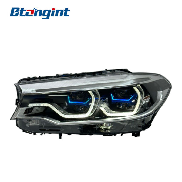 Headlight Assembly For BMW 5‑Series G30 G38 2018‑2020 Retrofit Spoon‑Shaped Dual‑Color DRL Laser Lens