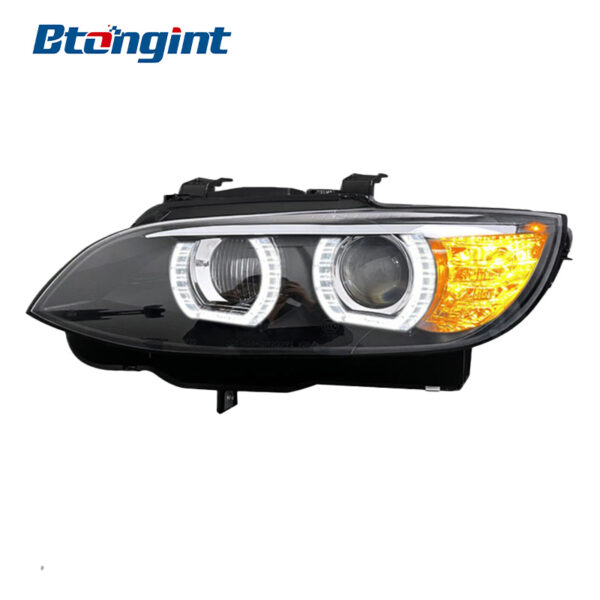 Headlight Assembly For BMW E92 E93 330 335 M3 Retrofit LED Angel‑Eye Lens Xenon Headlamp