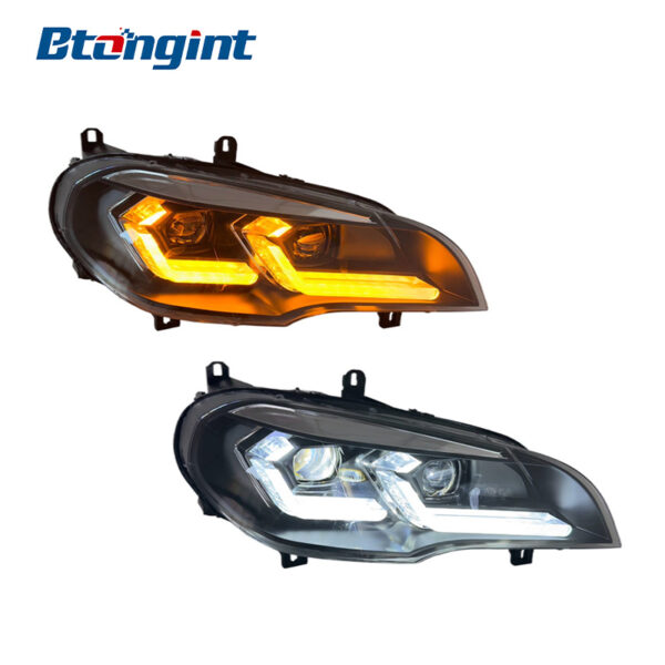 Headlight Assembly For BMW X5 E70 2007‑2013 Retrofit 2023‑Style LED Headlight With Sequential DRL & Turn Signal