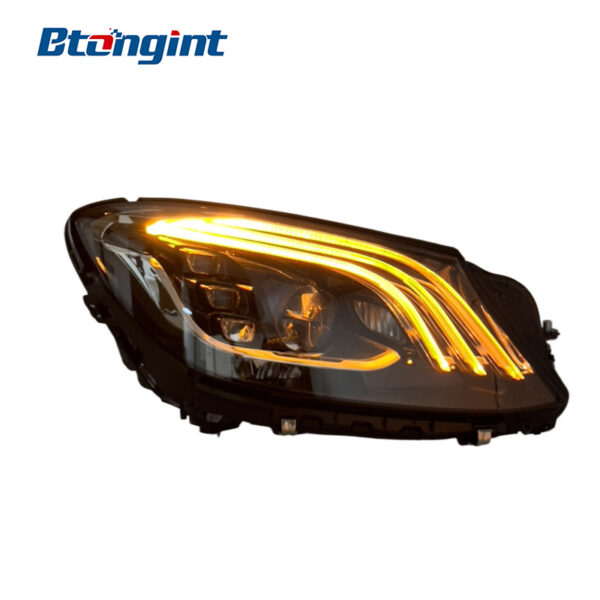 Headlight Assembly For Mercedes‑Benz S‑Class W222 2014‑2018 Retrofit Maybach‑Style LED Lens DRL & Turn Signal